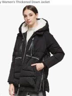 Orolay Hooded Puffy Down Jacket Women Size L